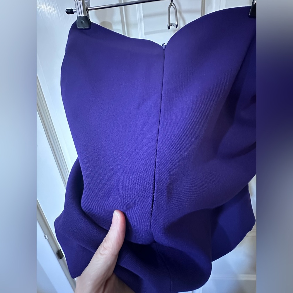 Zara Bold Purple Strapless Draped Top - Picture 11 of 16